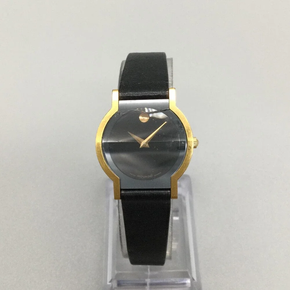Vtg Movado 87-90-820 Womens Watch 24mm Cracked Crystal Not Running For Parts
